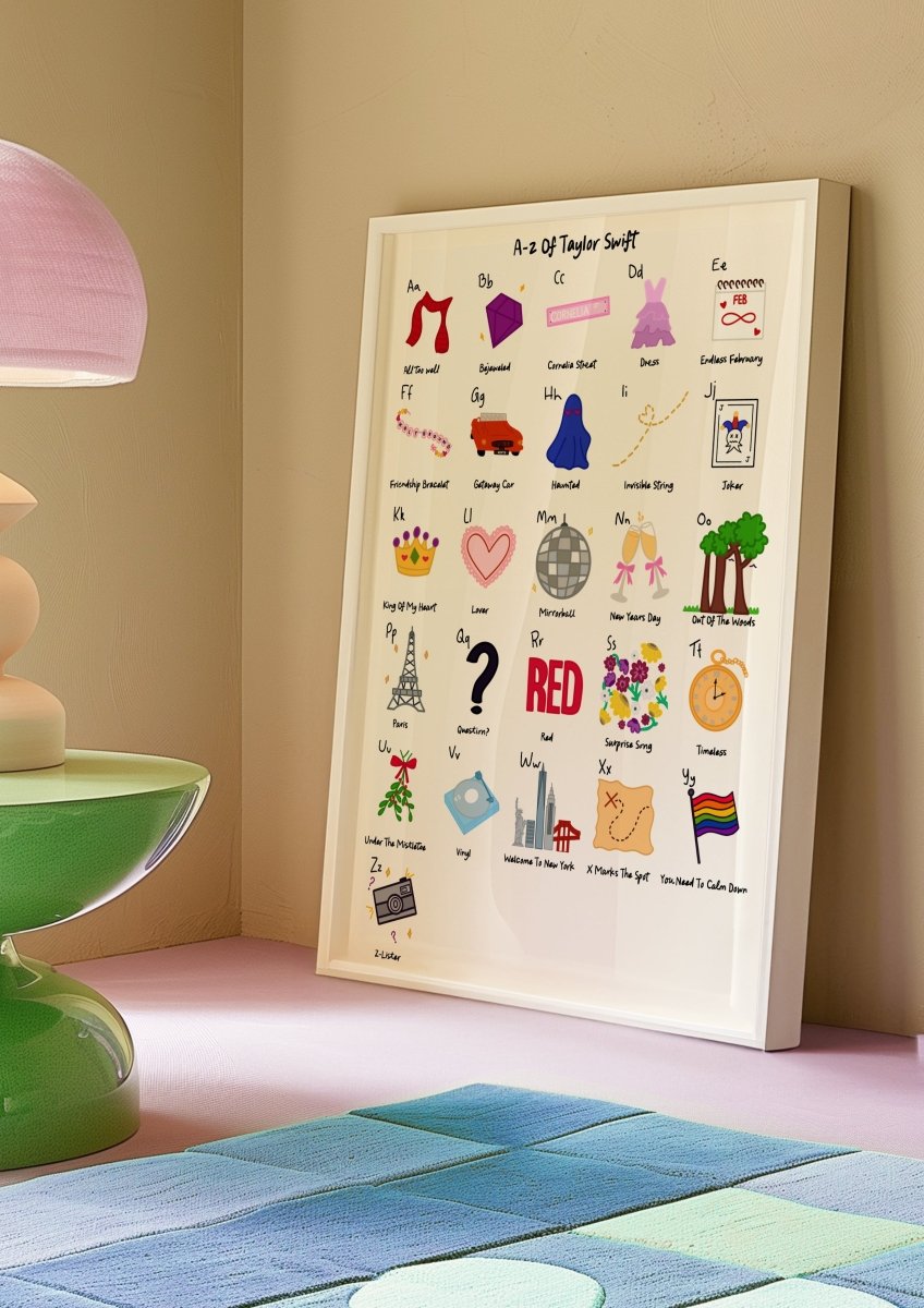 A - Z Swiftie print - A4 - Navy - Print - Thursday's Child