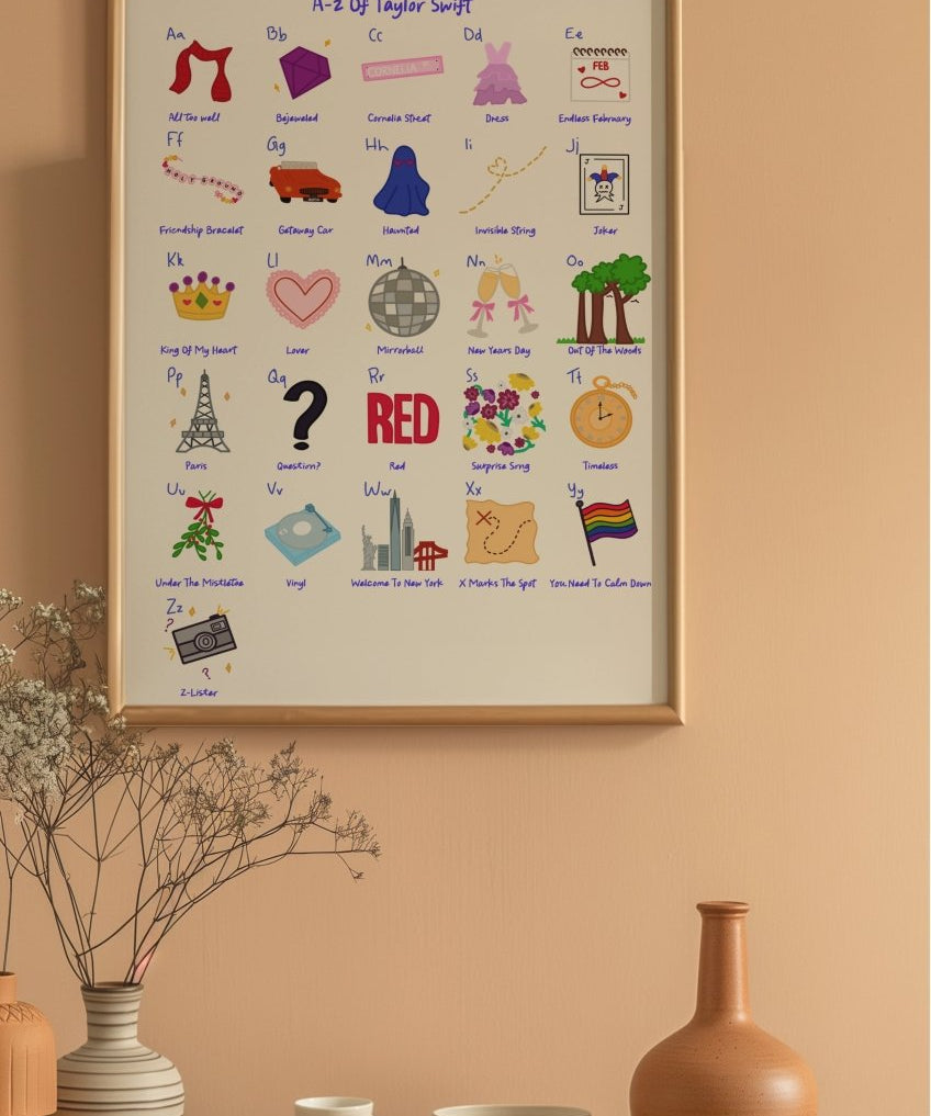 A - Z Swiftie print - A4 - Navy - Print - Thursday's Child