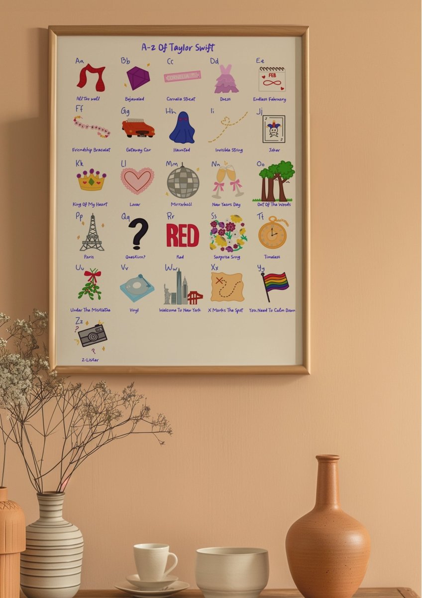 A - Z Swiftie print - A4 - Navy - Print - Thursday's Child