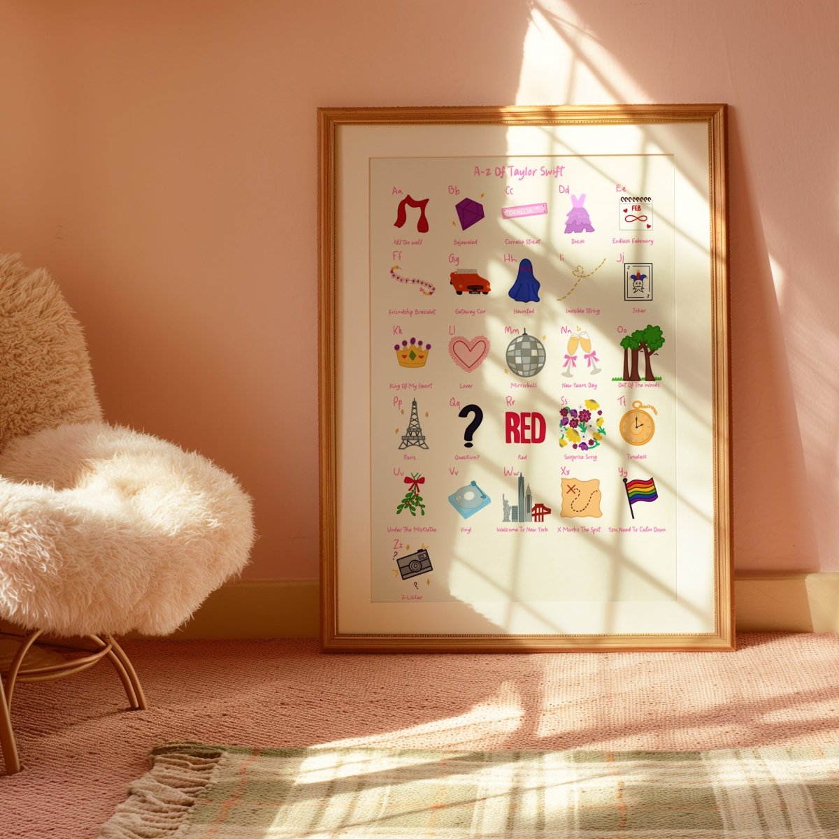 A - Z Swiftie print - A4 - Black - Print - Thursday's Child