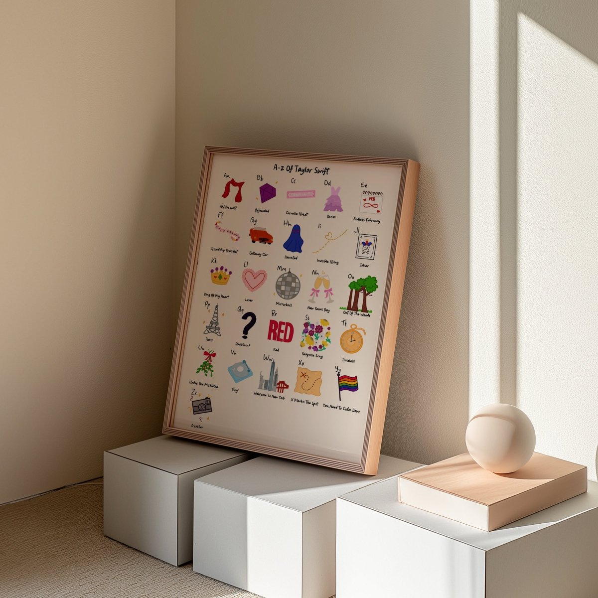 A - Z Swiftie print - A4 - Navy - Print - Thursday's Child