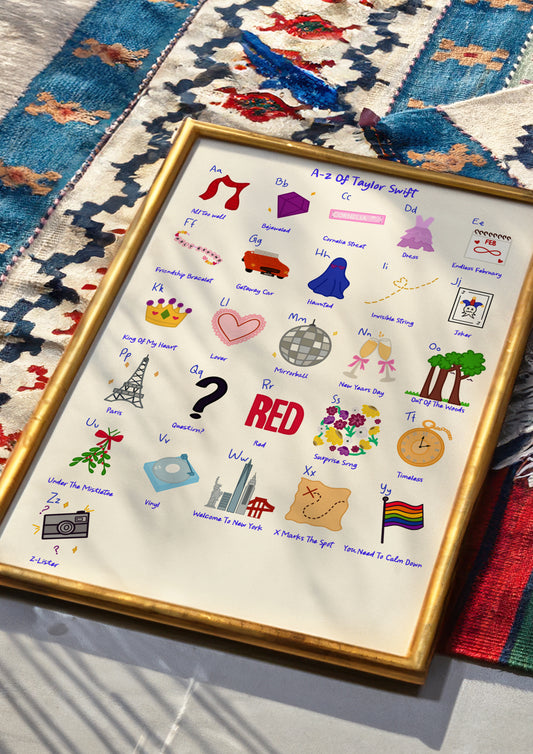 Taylor Swift inspired - A-Z Swiftie print