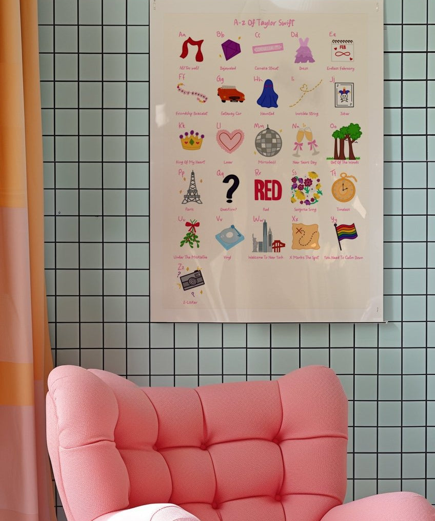 A - Z Swiftie print - A4 - Pink - Print - Thursday's Child