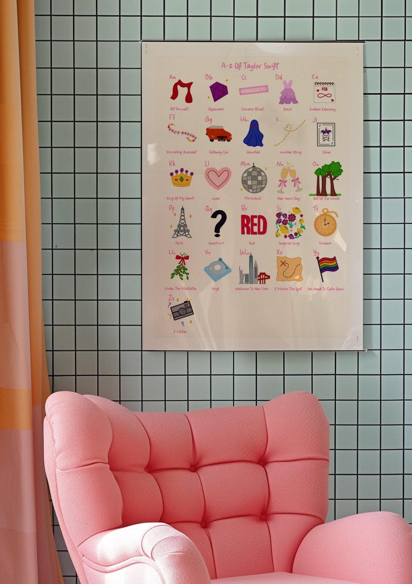 A - Z Swiftie print - A4 - Pink - Print - Thursday's Child
