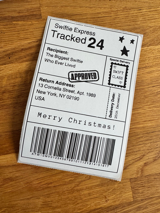 Personalised Taylor Swift Christmas Shipping Label