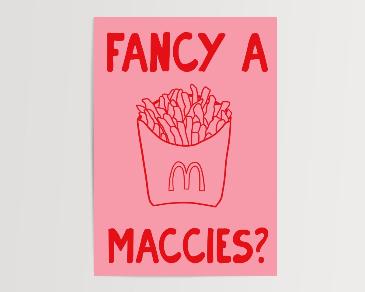 Fancy a Maccies? - Digital Download - Pink - Print - Thursday's Child