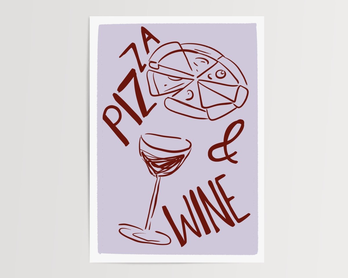 Pizza and wine - Digital Download - Print - Thursday's Child