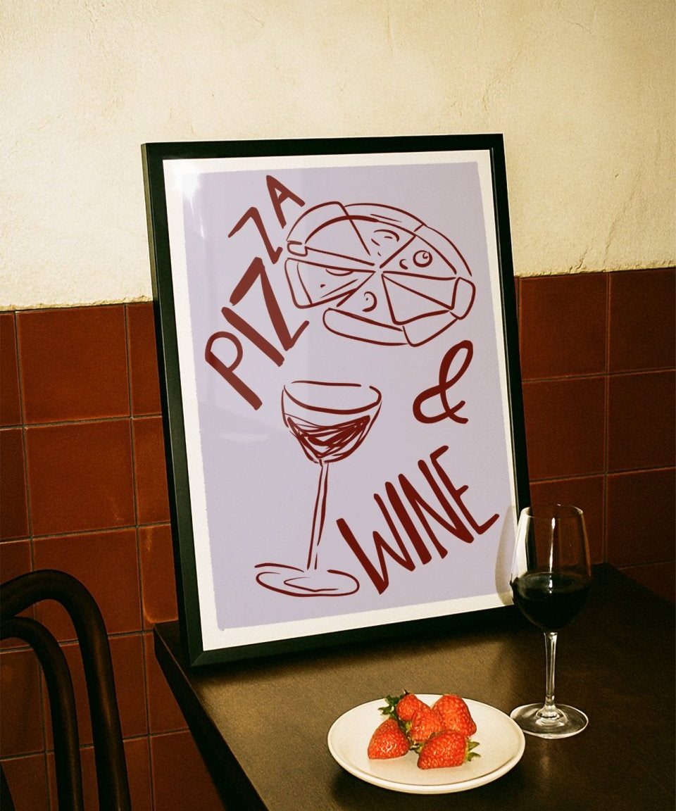 Pizza and wine - Digital Download - Print - Thursday's Child