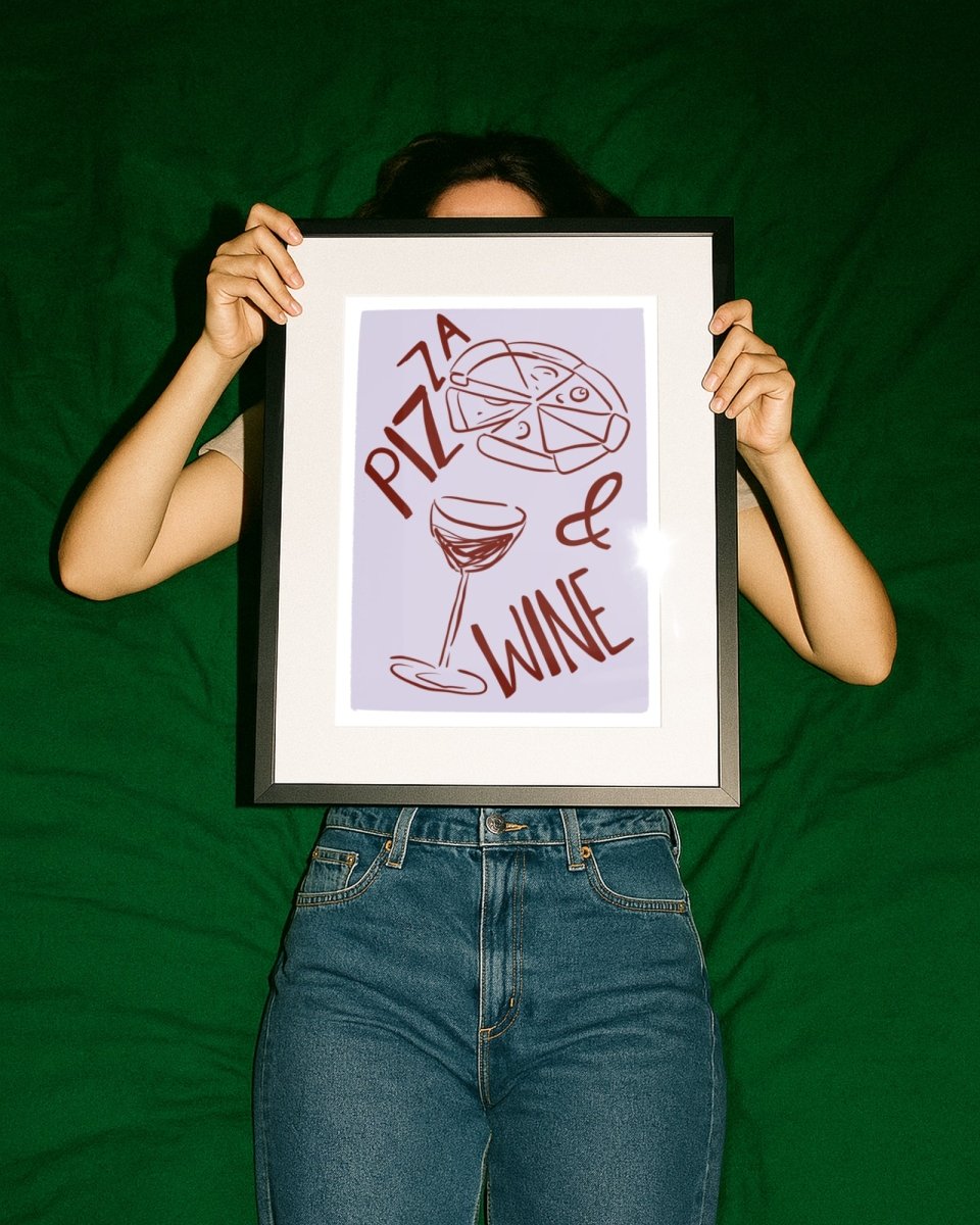 Pizza and wine - Digital Download - Print - Thursday's Child