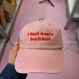 I don’t want boyfriend cap - I don’t want a boyfriend - Vintage Sand - Clothing - Thursday's Child