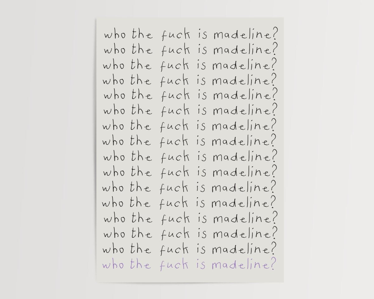 Madeline - A5 - White - Print - Thursday's Child